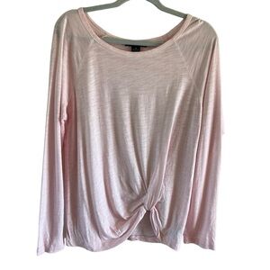 Sanctuary long sleeve tee shirt ballet pink raw hem sleeve size M